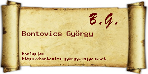 Bontovics György névjegykártya
