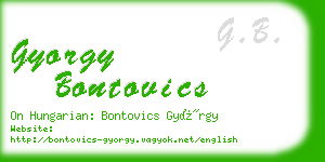 gyorgy bontovics business card